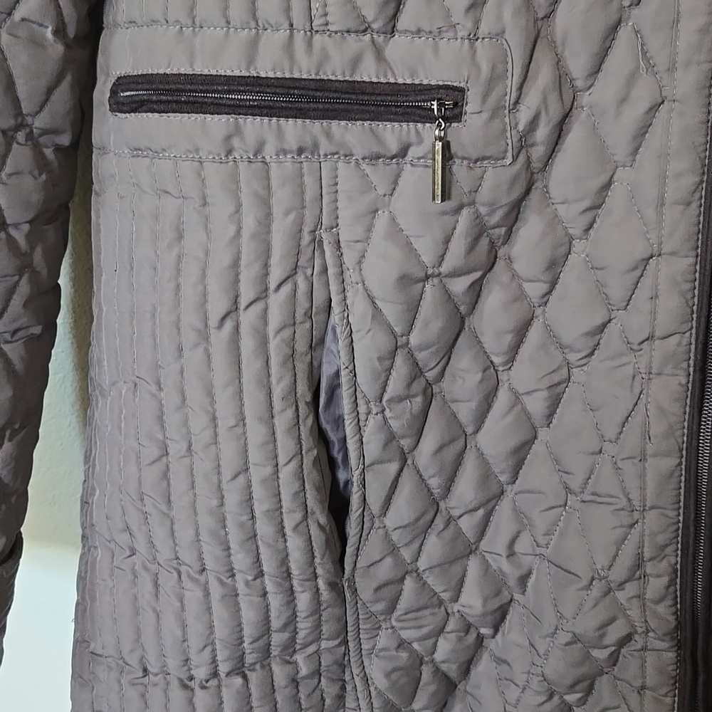 Weatherproof | Gray Quilted Hooded Coat Size Large - Picture 3 of 13